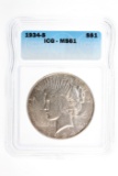 1934-S Peace Dollar - ICG Graded MS61