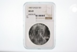 1987 Silver Eagle - Graded NGC MS69