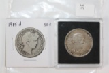 (2) Half Dollars - 1915-D & 1946-BTW