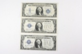 (3) $1.00 Silver Certificate Funny Backs