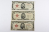 (3) Series 1928C/D $5.00 US Notes