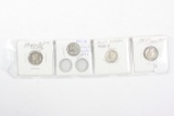 (4) Unauthenticated Mercury Dimes