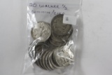 (20) Walking Liberty Half Dollars