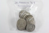 (20) Franklin Half Dollars