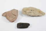 (3) Stone artifacts found in AZ.