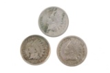 (3) Civil War Indian head cents:  2- 1863, 1-1862