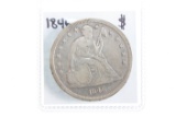 1846 Seated Liberty silver dollar