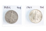 1918-S and 1947 Walking Liberty half dollars