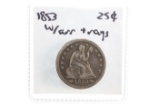 1853 w/arrows and rays Seated quarter