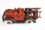 Antique 4 ½” cast iron fire ladder truck toy
