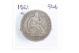 1861 Seated half dollar – Civil War date