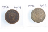 Lot 1840 and 1852 large cents