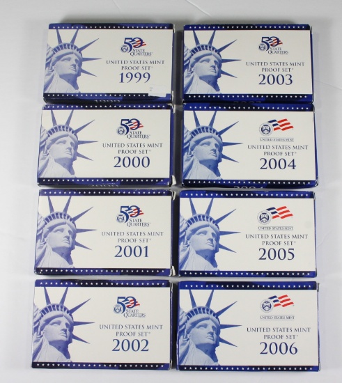 (8) US Mint Proof Sets: 1999-2006
