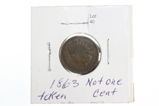 1863 "Not One Cent" Token