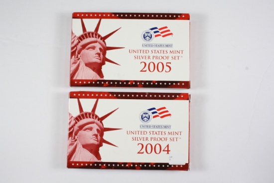 (2) US Mint Silver Proof Sets: 2004/2005