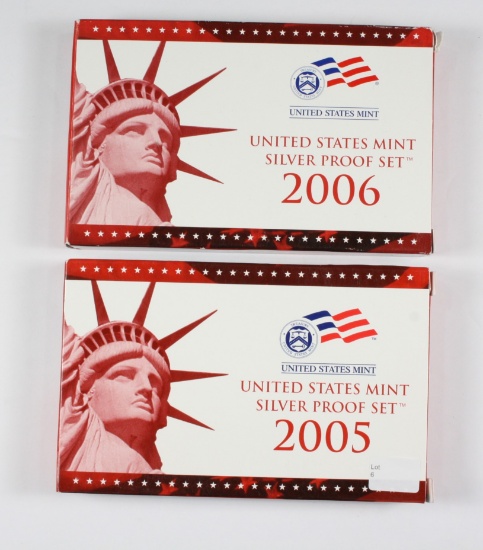 (2) US Mint Silver Proof Sets: 2005/2006