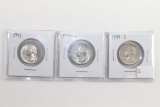 (3) 1941 Washington Quarters (P/D/S)