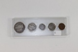 1913 Coinage Set in plastic holder