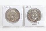 1950-D & 1951-D Franklin Half Dollars