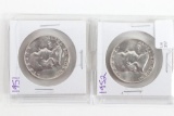 1951 & 1952 Franklin Half Dollars