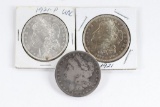 (3) Morgan Dollars: 1883 & (2) 1921