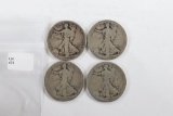 (4) Walking Liberty Half Dollars