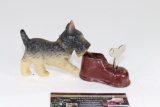 Antique wind-up “Scottie Dog with Shoe” toy.