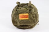 VN War helicopter pilot helmet bag with patches