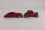 (2) Antique slush cast toy cars (3” and 4”)