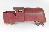 Antique 24” pressed steel toy locomotive