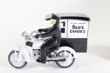 Vintage See’s Chocolates delivery motorcycle