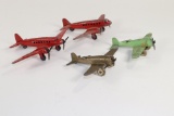 (4) 1940’s toy airplanes