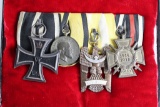 WWI German four medal parade mounted bar