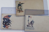 (3) Civil War Union patriotic postal envelopes