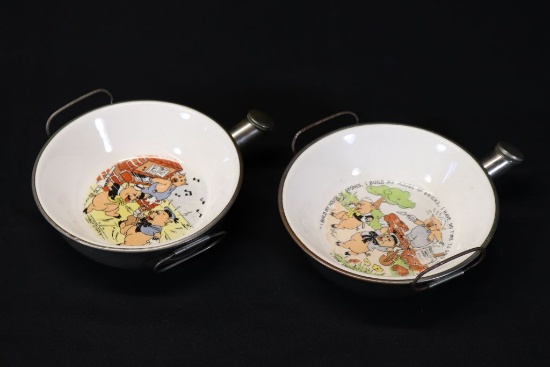    Walt Disney 1930’s Porcelain/Metal Bowls