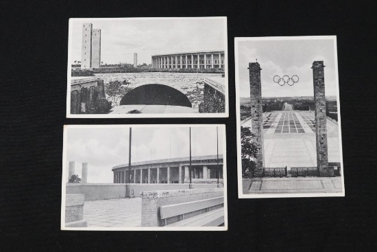 Group of (3) Nazi 1936 Olympics Postcards