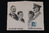 1938 Hitler/Mussolini Propaganda Postcard