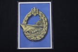 Nazi WHW 1941 Destroyer Badge Postcard