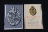 Lot of (2) Nazi Panzer Tank Badge Postcards