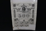 1863 Confederate CSA $500 Bond