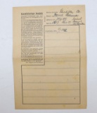 Auschwitz Concentration Camp Letter/1942