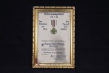 1934 WWI Hindenburg Cross Certificate