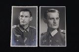 Lot of (2) Nazi Soldier Portrait Postcards