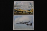 Lot of (2) Nazi Luftwaffe Color Postcards