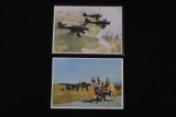 Lot of (2) Nazi Luftwaffe Color Postcards