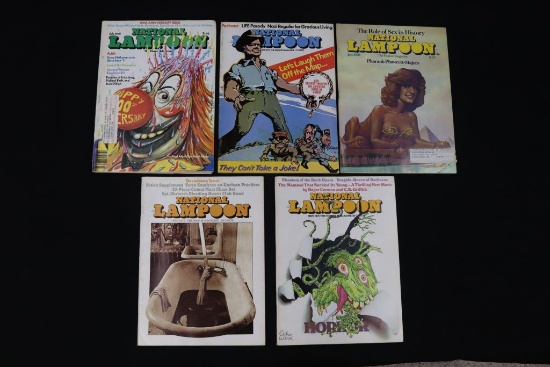 (5) 1970’s issues of “National Lampoon” magazines