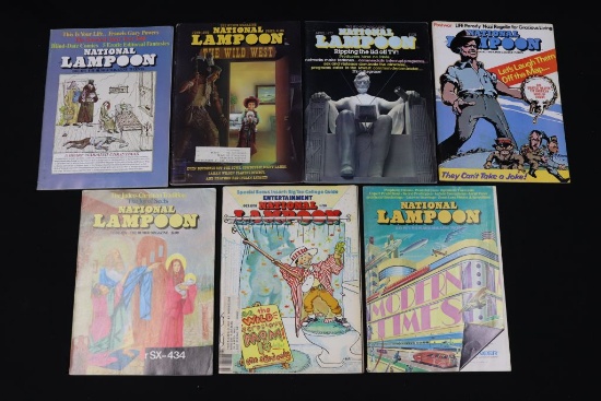 (7) 1970’s issues of “National Lampoon” magazines