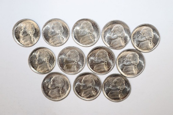 Lot (12) Jefferson nickel error coins.