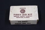 Vintage Greyhound Bus Lines first aid kit with contents