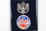CAP lot with officer’s cap badge & patch